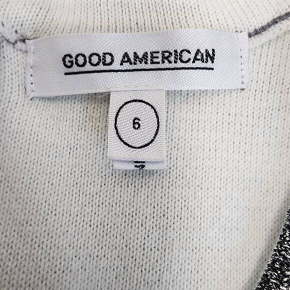 GOOD AMERICAN Bell-Sleeve Silver Metallic Sparkle Mini Dress Size 6 NWT F21 - Picture 9 of 12